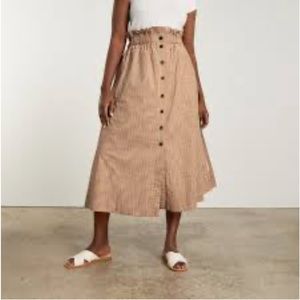 Everlane easy button Gingham midi skirt size XS